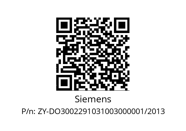   Siemens ZY-DO3002291031003000001/2013