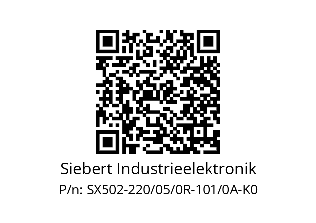   Siebert Industrieelektronik SX502-220/05/0R-101/0A-K0