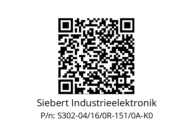   Siebert Industrieelektronik S302-04/16/0R-151/0A-K0