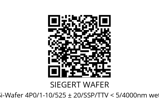   SIEGERT WAFER Si-Wafer 4P0/1-10/525 ± 20/SSP/TTV < 5/4000nm wet SiO2