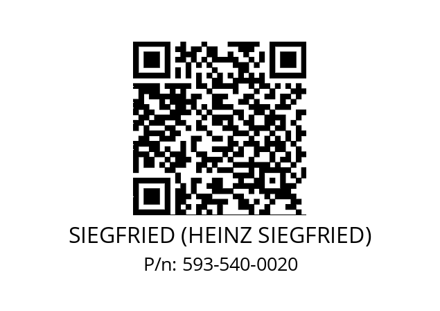   SIEGFRIED (HEINZ SIEGFRIED) 593-540-0020