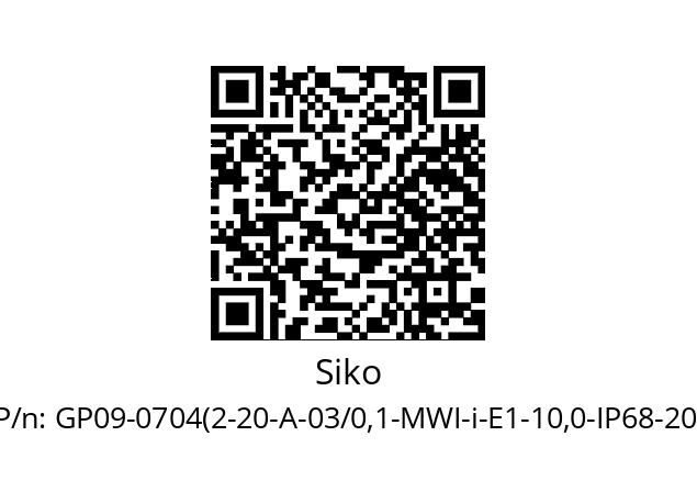   Siko GP09-0704(2-20-A-03/0,1-MWI-i-E1-10,0-IP68-20)