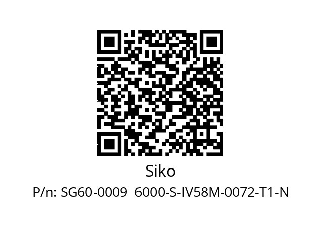   Siko SG60-0009  6000-S-IV58M-0072-T1-N