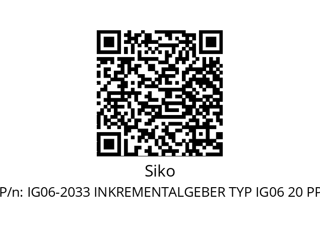   Siko IG06-2033 INKREMENTALGEBER TYP IG06 20 PP