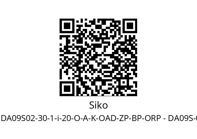   Siko DA09S02-30-1-i-20-O-A-K-OAD-ZP-BP-ORP - DA09S-0082