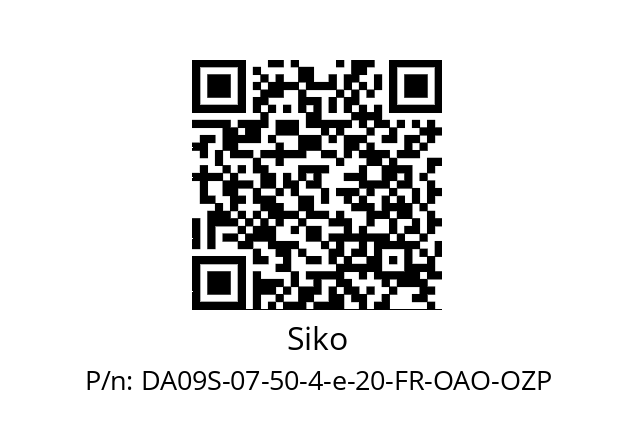   Siko DA09S-07-50-4-e-20-FR-OAO-OZP