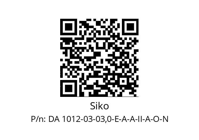   Siko DA 1012-03-03,0-E-A-A-II-A-O-N