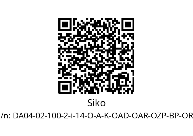  SKO245000B00063 Siko DA04-02-100-2-i-14-O-A-K-OAD-OAR-OZP-BP-ORP