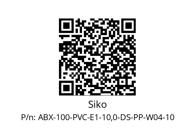   Siko ABX-100-PVC-E1-10,0-DS-PP-W04-10