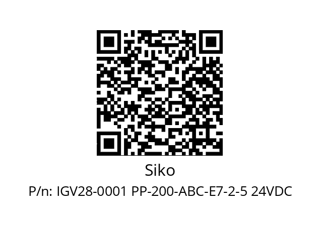   Siko IGV28-0001 PP-200-ABC-E7-2-5 24VDC