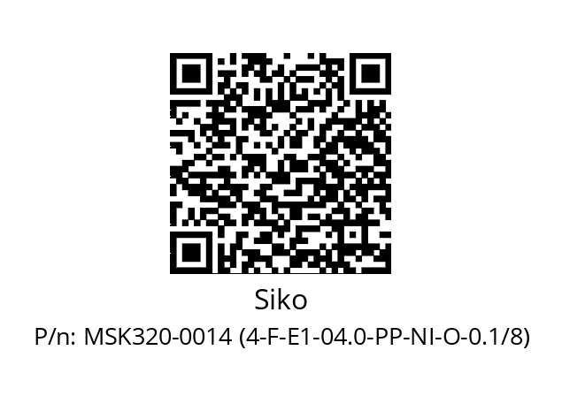   Siko MSK320-0014 (4-F-E1-04.0-PP-NI-O-0.1/8)