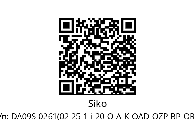   Siko DA09S-0261(02-25-1-i-20-O-A-K-OAD-OZP-BP-ORP)