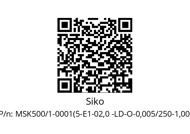   Siko MSK500/1-0001(5-E1-02,0 -LD-O-0,005/250-1,00)