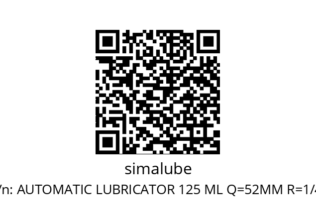   simalube AUTOMATIC LUBRICATOR 125 ML Q=52MM R=1/4''