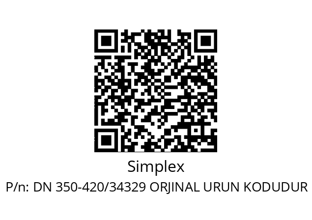   Simplex DN 350-420/34329 ORJINAL URUN KODUDUR