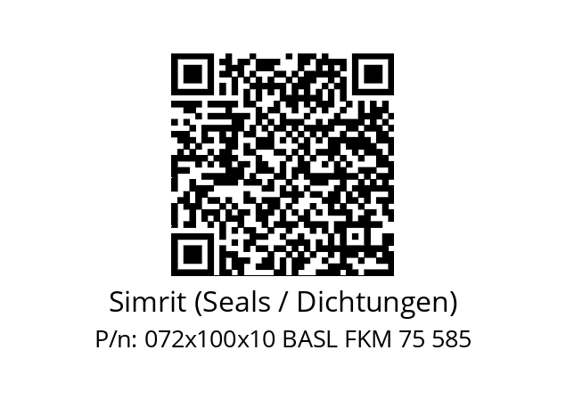   Simrit (Seals / Dichtungen) 072x100x10 BASL FKM 75 585