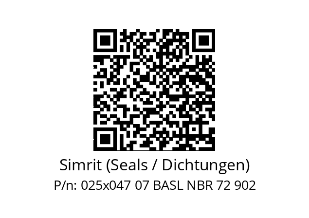   Simrit (Seals / Dichtungen) 025x047 07 BASL NBR 72 902