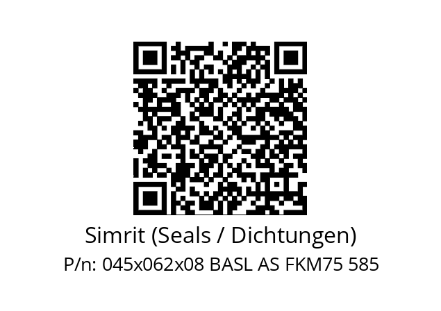   Simrit (Seals / Dichtungen) 045x062x08 BASL AS FKM75 585