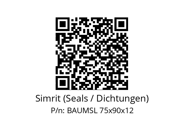   Simrit (Seals / Dichtungen) BAUMSL 75x90x12