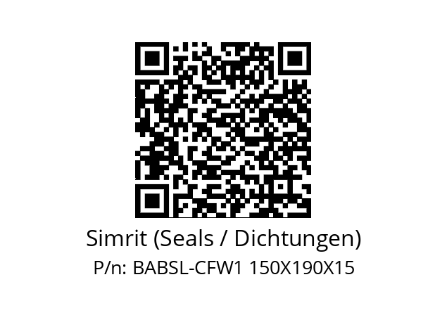   Simrit (Seals / Dichtungen) BABSL-CFW1 150X190X15