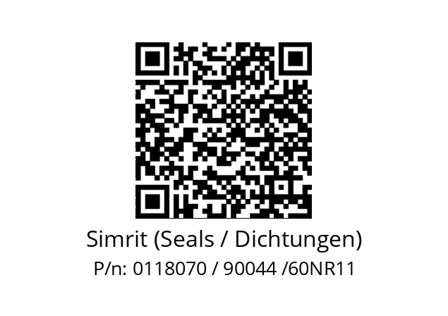   Simrit (Seals / Dichtungen) 0118070 / 90044 /60NR11