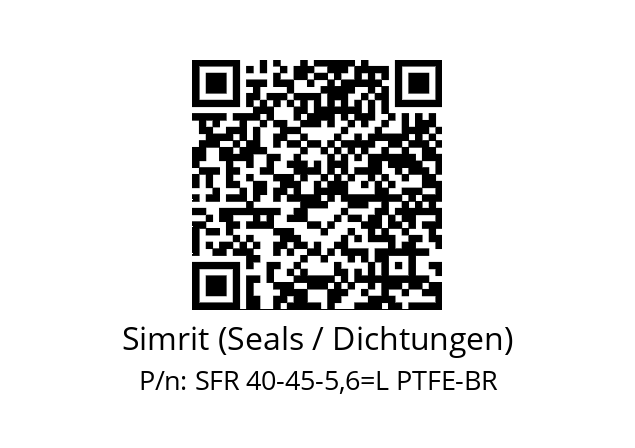   Simrit (Seals / Dichtungen) SFR 40-45-5,6=L PTFE-BR