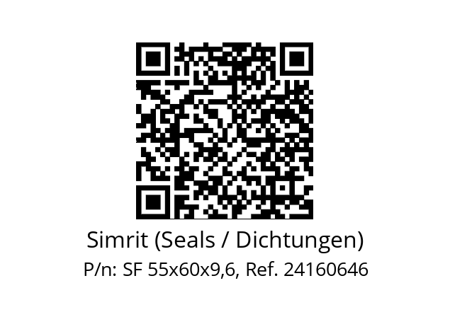   Simrit (Seals / Dichtungen) SF 55x60x9,6, Ref. 24160646