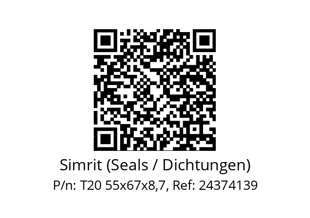   Simrit (Seals / Dichtungen) T20 55x67x8,7, Ref: 24374139