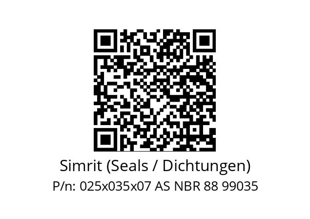   Simrit (Seals / Dichtungen) 025x035x07 AS NBR 88 99035