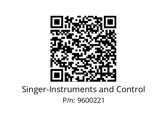   Singer-Instruments and Control 9600221