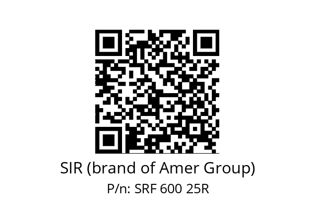   SIR (brand of Amer Group) SRF 600 25R