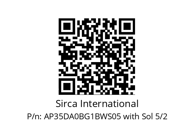   Sirca International AP35DA0BG1BWS05 with Sol 5/2