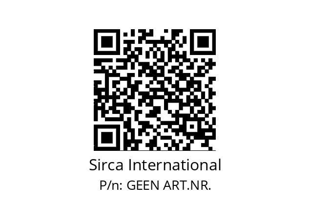   Sirca International GEEN ART.NR.