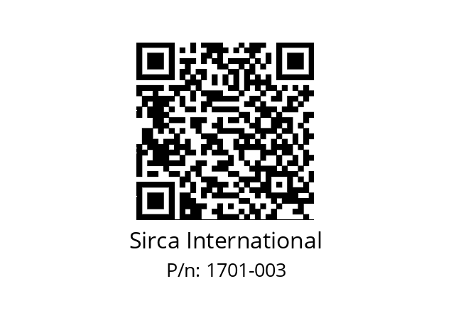   Sirca International 1701-003