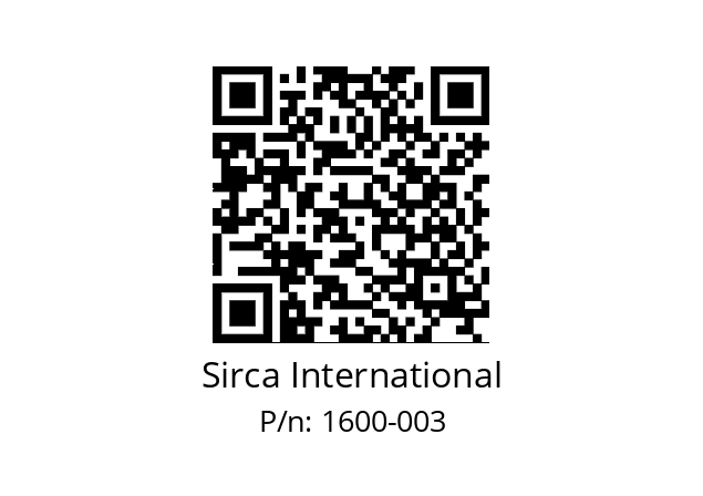   Sirca International 1600-003