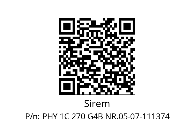   Sirem PHY 1C 270 G4B NR.05-07-111374