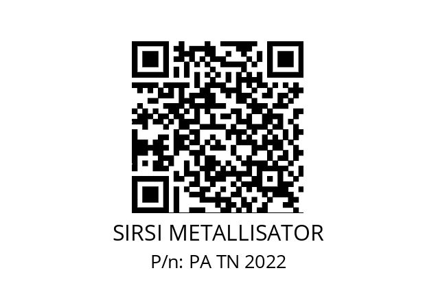   SIRSI METALLISATOR PA TN 2022