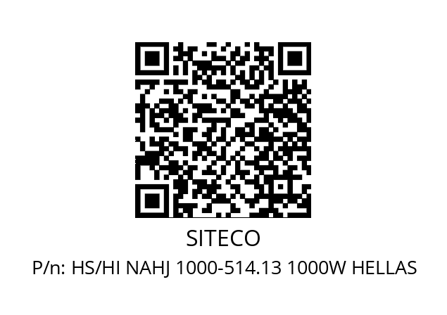   SITECO HS/HI NAHJ 1000-514.13 1000W HELLAS