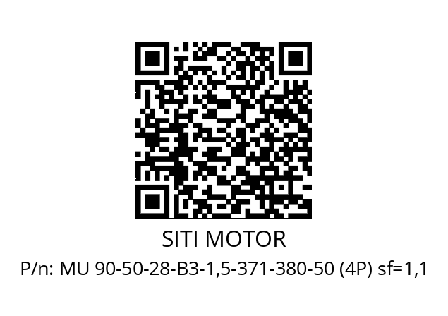 Reducer  SITI MOTOR MU 90-50-28-B3-1,5-371-380-50 (4P) sf=1,1