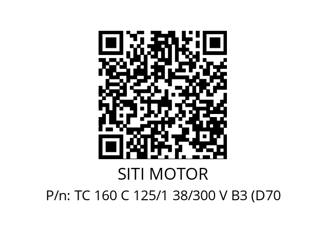   SITI MOTOR TC 160 С 125/1 38/300 V B3 (D70