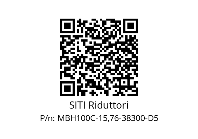   SITI Riduttori MBH100C-15,76-38300-D5