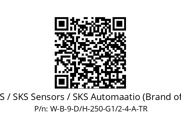   EPIC SENSORS / SKS Sensors / SKS Automaatio (Brand of Lapp Group) W-B-9-D/H-250-G1/2-4-A-TR