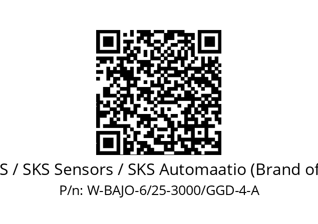   EPIC SENSORS / SKS Sensors / SKS Automaatio (Brand of Lapp Group) W-BAJO-6/25-3000/GGD-4-A