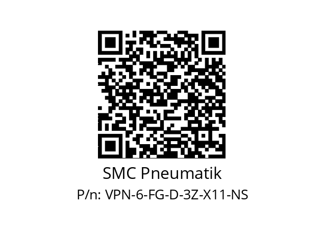   SMC Pneumatik VPN-6-FG-D-3Z-X11-NS