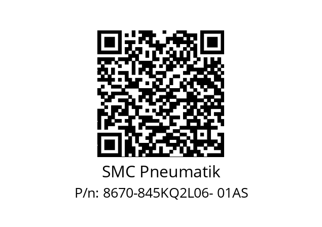   SMC Pneumatik 8670-845KQ2L06- 01AS