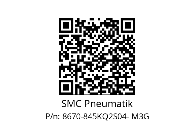   SMC Pneumatik 8670-845KQ2S04- M3G