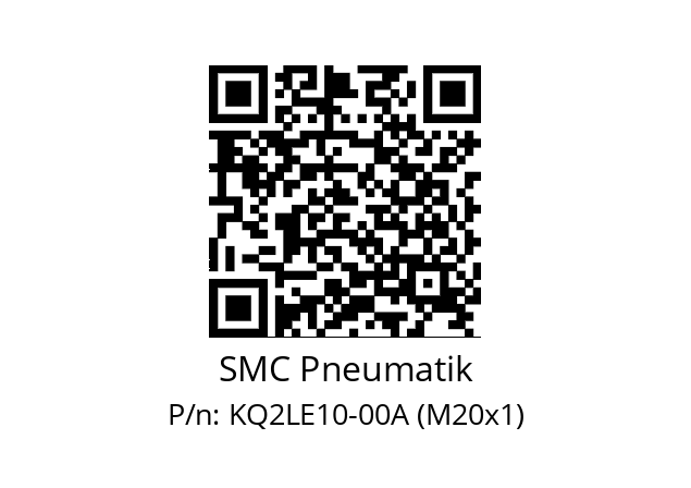   SMC Pneumatik KQ2LE10-00A (M20x1)