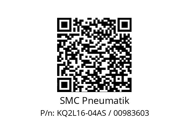   SMC Pneumatik KQ2L16-04AS / 00983603