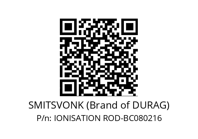   SMITSVONK (Brand of DURAG) IONISATION ROD-BC080216