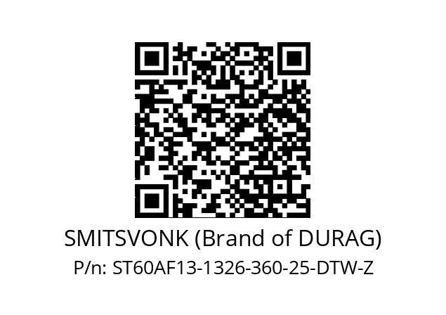   SMITSVONK (Brand of DURAG) ST60AF13-1326-360-25-DTW-Z